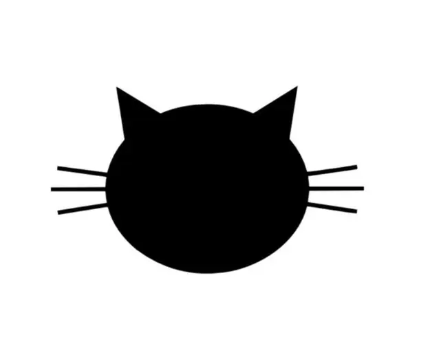 Tabla Scolara sub Forma de Autocolant pentru Scris cu Creta, Cap pisica, Neagra, 100 x 100 cm