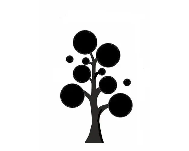 Tabla Scolara sub Forma de Autocolant pentru Scris cu Creta, Copacelul cu mesaje, Negru, 200 x 120 cm