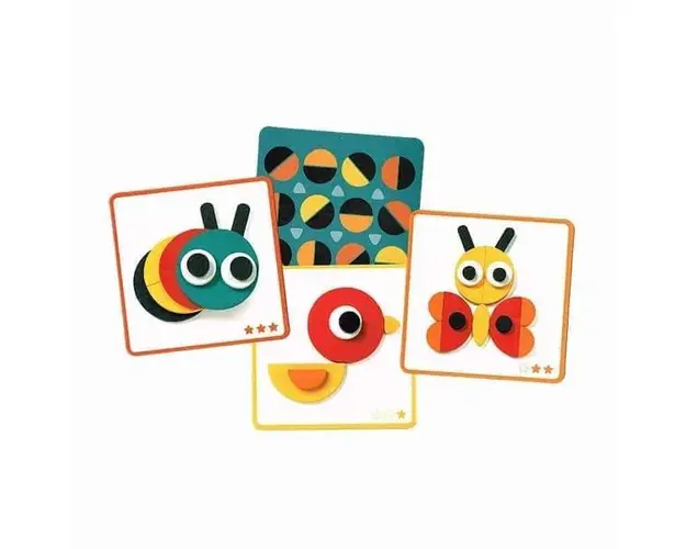 Tangram din lemn Ze Geoanimo Djeco, 7Toys