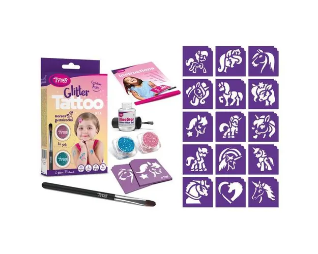 Tatuaje cu sclipici Unicorni si Ponei, 7Toys