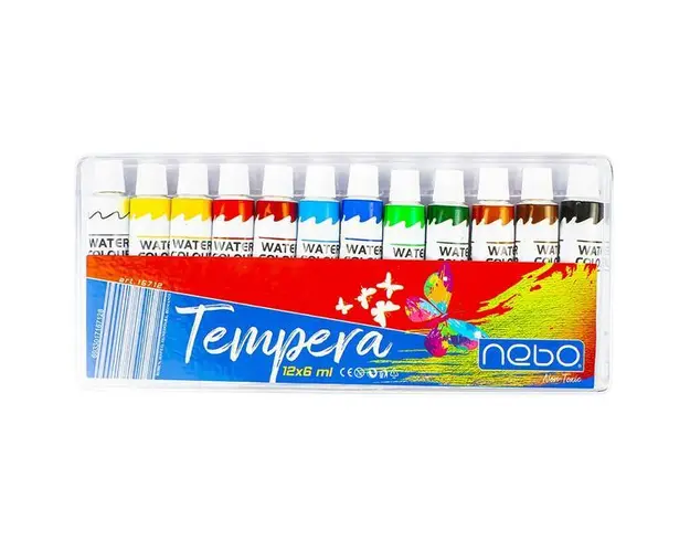 Tempera 6ml, 12 culori, 7Toys