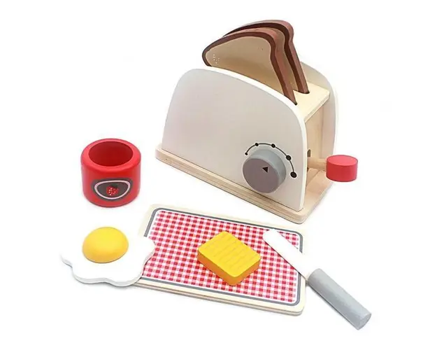 Toaster din lemn cu accesorii, 7Toys