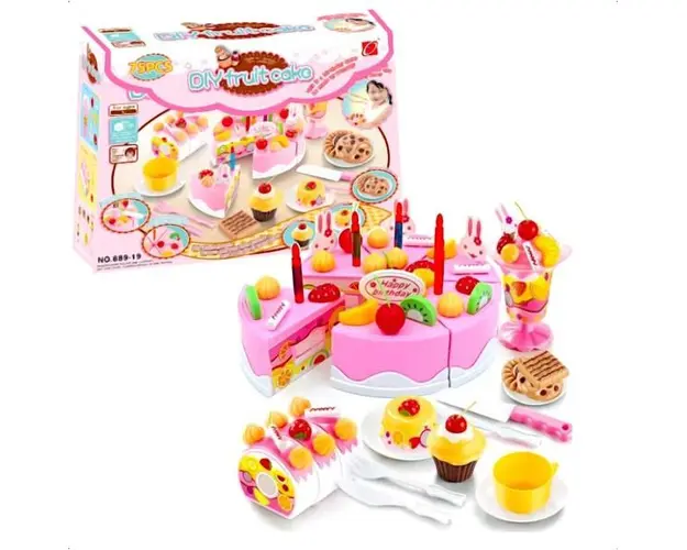 Tort aniversar cu lumanari si 75 de accesorii creative ,7Toys