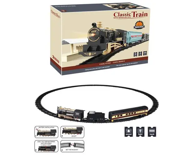 Trenulet cu sina 101 cm si baterii, 7Toys