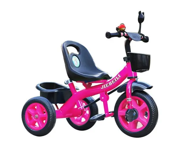 Tricicleta roz cu pedale pentru copii 2-5 ani
