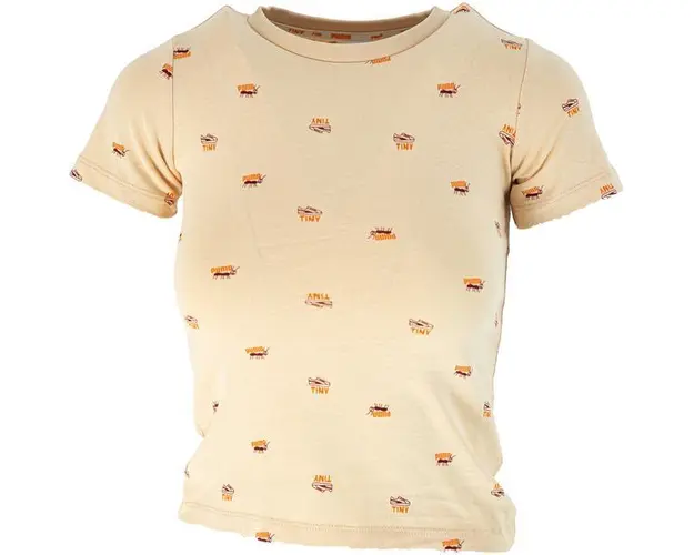 Tricou copii Puma Tiny X Aop Crew Neck 53401604, 110, Bej