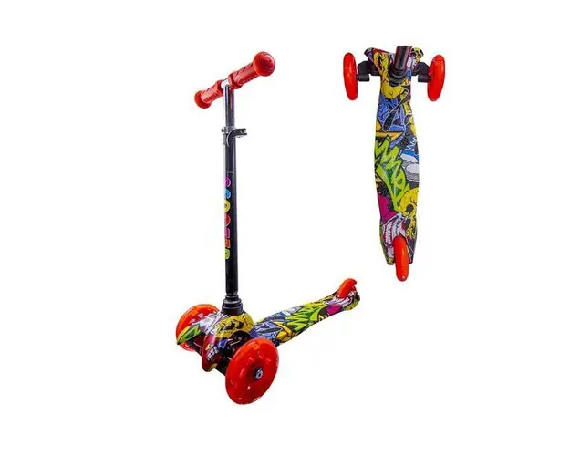 Trotineta cadru metal, 3 roti-graffiti,7Toys