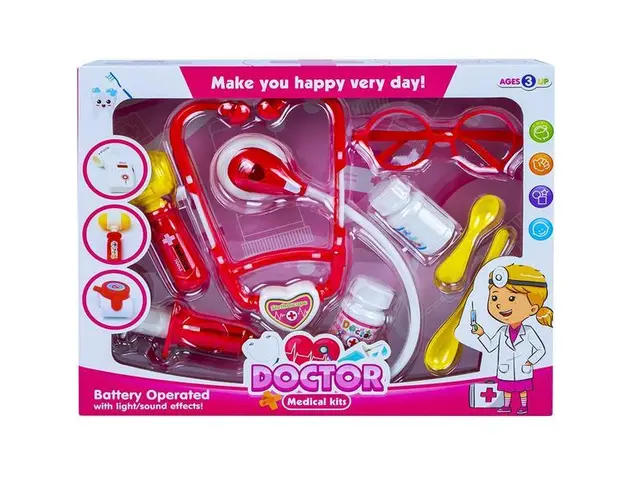 Trusa doctor fete, cu lumina, 7Toys