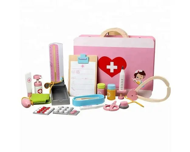 Trusa doctor jucarie din lemn, 7Toys