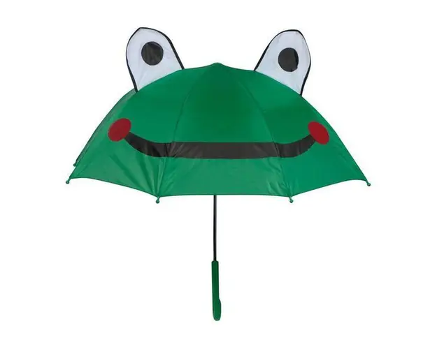 Umbrela pentru copii, Piksel, cu motiv 3D, broasca, verde, diametru 70 cm