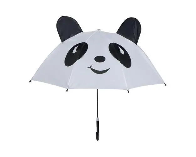 Umbrela pentru copii, Piksel, cu motiv 3D, panda, alb, diametru 70 cm