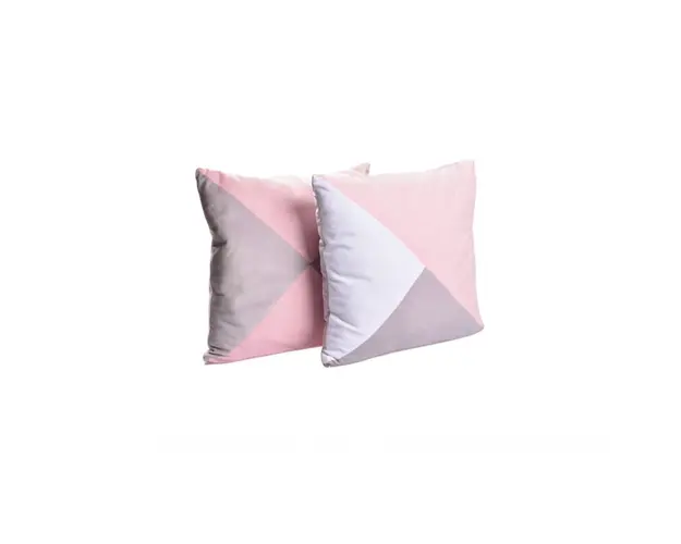 Set 2 pernute velvet alb gri roz