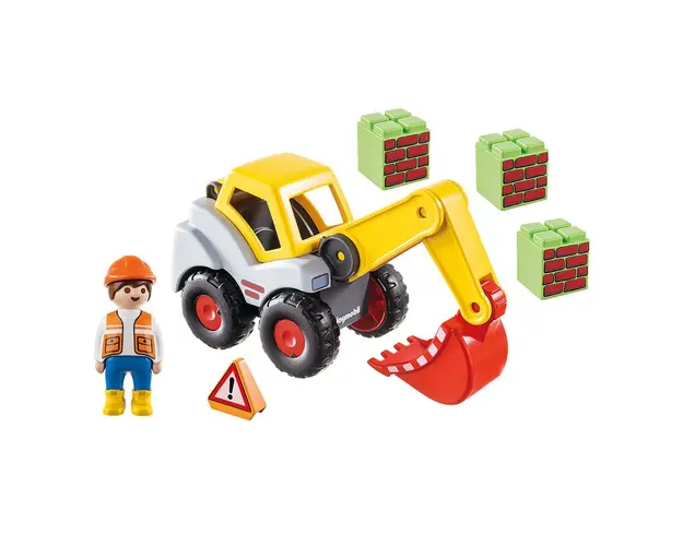 Playmobil - 1.2.3 Excavator Cu Brat Mobil