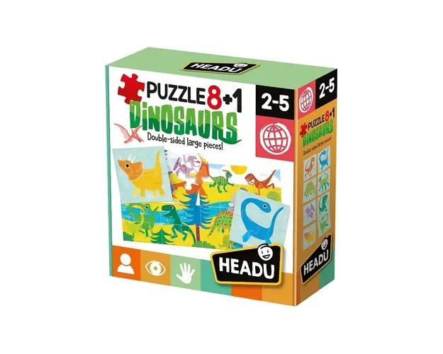 Headu Teacher Tested - 8 si 1 Puzzle Dinozauri