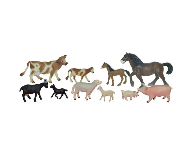 Miniland - Animale domestice cu puii set de 10 figurine