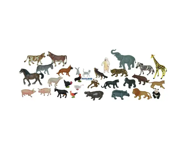 Miniland - Animale domestice si salbatice 30 figurine
