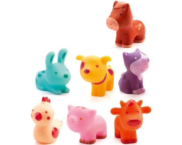 Djeco - Animalute din silicon, Troopo farm