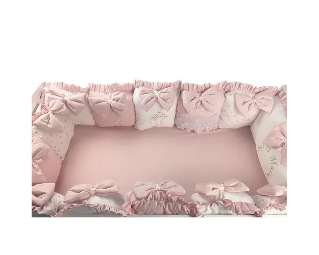 Aparatori din 13 pernute LUX by Deseda pt pat 120x 60 cm Roz pudra