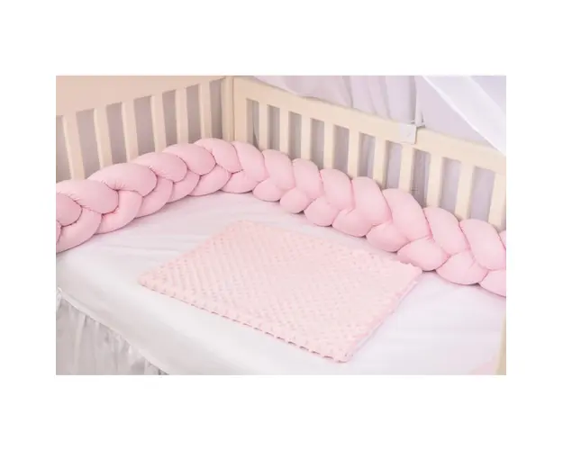 Aparatori impletite bumbac 100% culoare roz 360 cm