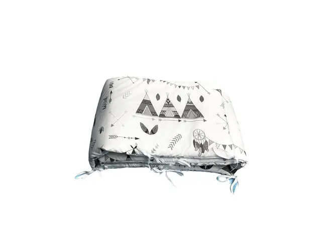 Aparatori laterale protectii laterale pat pufoase 120x60 cm h35cm Deseda Corturi de indian gri