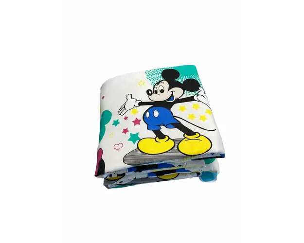 Aparatori laterale protectii laterale pat pufoase 120x60 cm h35cm Deseda Mickey si Minnie pe alb