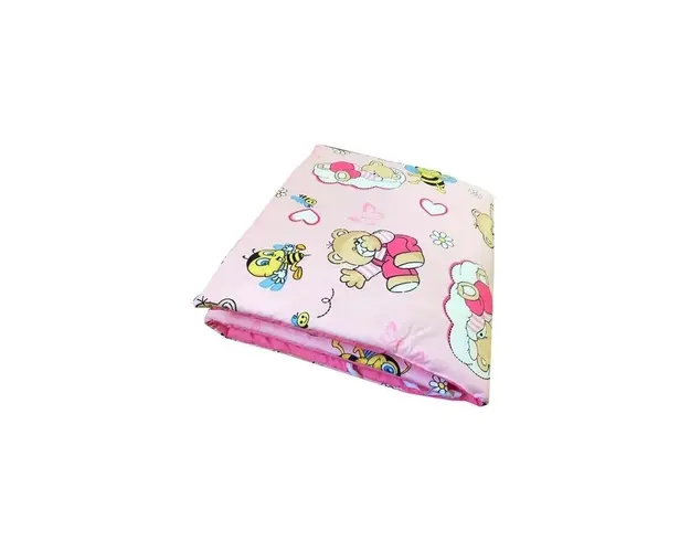 Aparatori laterale protectii laterale pat pufoase 140x70 cm h35cm Deseda Ursuleti cu albinute pe roz