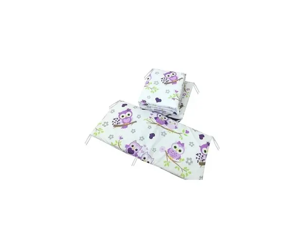 Aparatori laterale protectii laterale pat pufoase 140x70 cm h39cm Deseda Bufnite cu violet