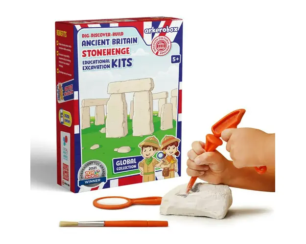 Arkerobox - Set arheologic educational si puzzle 3D, Marea Britanie antica, Stonehenge