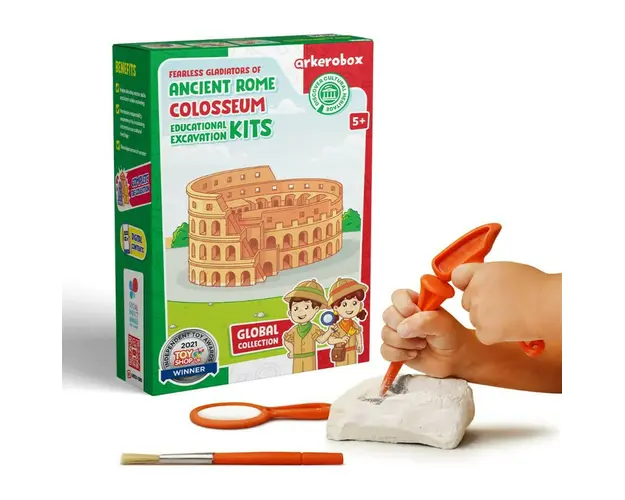 Arkerobox - Set arheologic educational si puzzle 3D, Roma antica, Colosseum