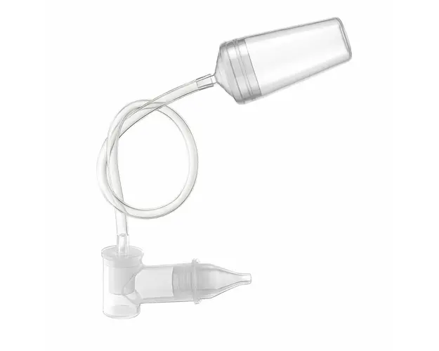 Aspirator nazal, Reer, Cu adaptor pentru aspiratorul casnic, Varf din silicon moale, Sterilizabil la abur, Saculet depozitare si 4 filtre, Alb