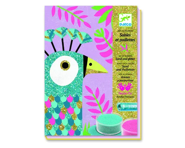 Djeco - Atelier creativ cu nisip si sclipici, Pasari