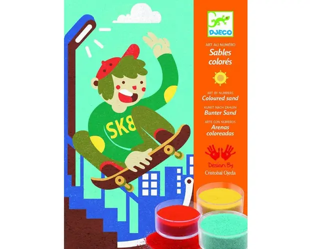 Djeco - Atelier creativ cu nisip, Sporturi cu placa