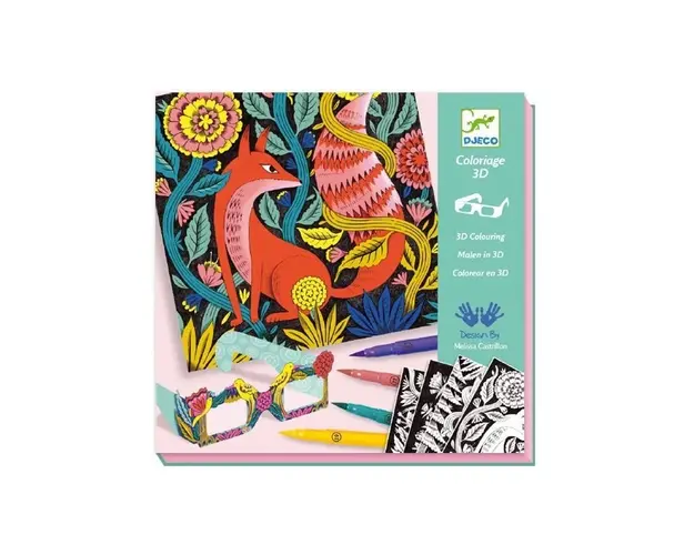 Djeco - Atelier de colorat 3D , Fantezie in padure