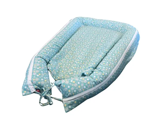 Baby Nest Bubble Blue- culcus bebelus pentru dormit, reversibil, multifunctional 100 x 60 cm