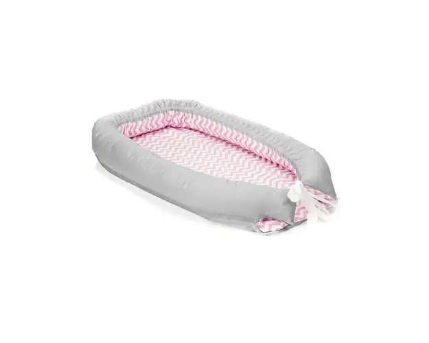 Baby nest, culcus saltea si protectie de pat detasabila, 90x40 cm, pink Fillikid