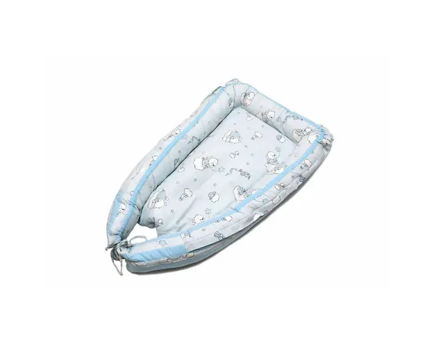 Baby Nest Ursuletul Martinica albastru - culcus bebelus pentru dormit, reversibil, multifunctional 100 x 60 cm