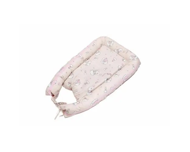 Baby Nest Ursuletul Martinica roz - culcus bebelus pentru dormit, reversibil, multifunctional 100 x 60 cm