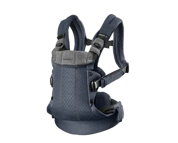Marsupiu bebe, BabyBjorn, Harmony 3D Mesh, Protectie cap, Editie Limitata, Gri/Negru