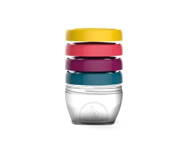 Set 4 recipiente pentru pastrarea hranei, Babymoov, 120 ml, Fara BPA, Multicolor