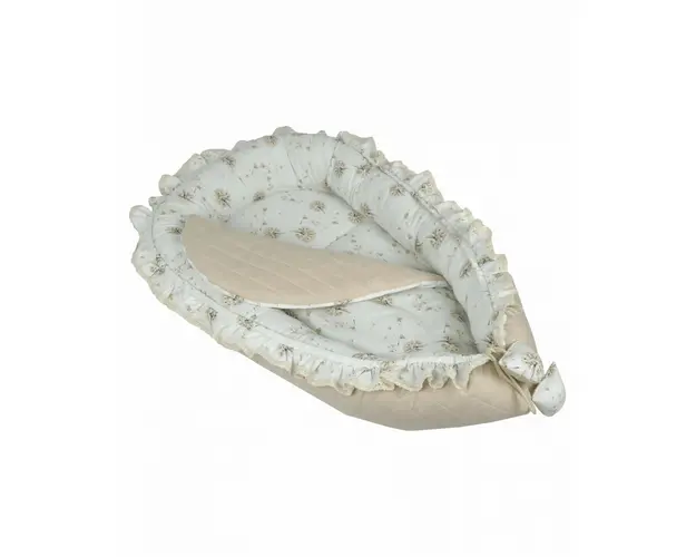 Babynest pentru copii, 95 x 60 cm, Koell, Premium, Papadii, cu Saltea suplimentara