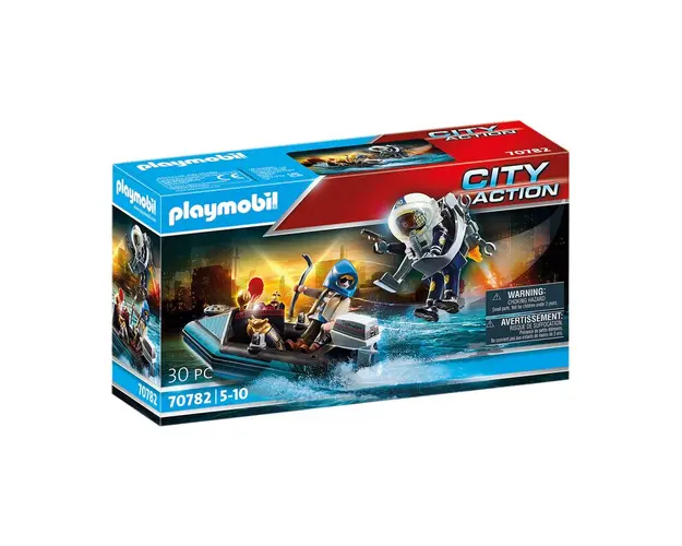 Playmobil - Barca Politiei Si Hot Cu Barca Rapida