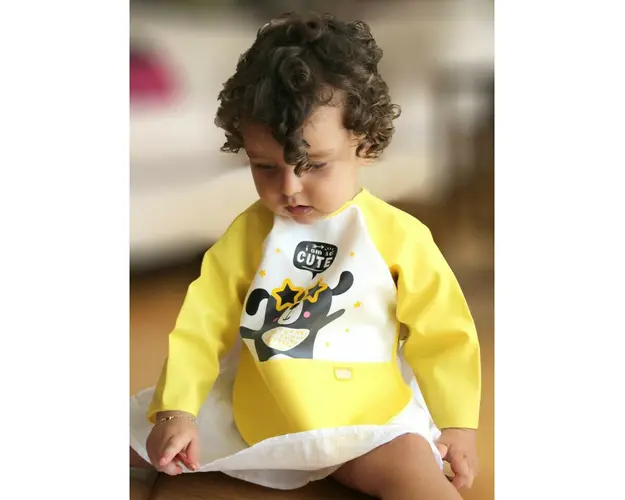 Baveta cu maneci si buzunar BabyJem Polly Bib (Culoare: Bleu)