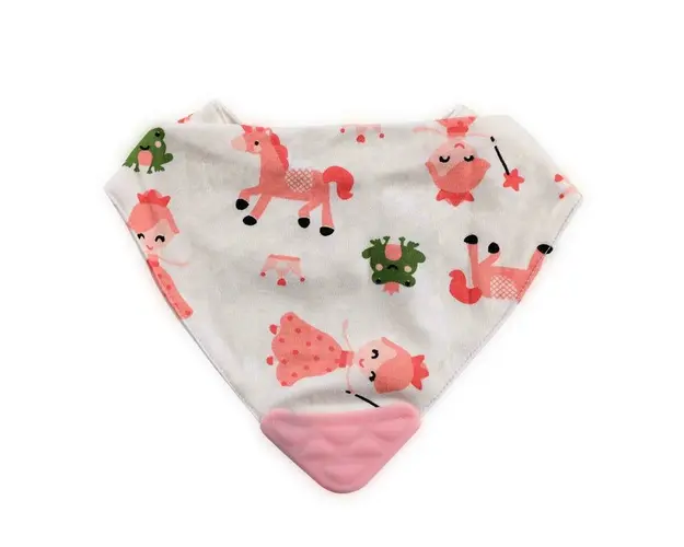 Baveta, Lorelli, Tip bandana, Cu jucarie dentitie, Din bumbac, Cu imprimeuri colorate, Multicolor