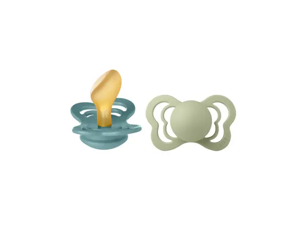 BIBS - Set 2 suzete Couture Latex, tetina anatomica, 6 luni +-Island Sea/Sage