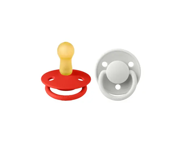 BIBS - Set 2 suzete De Lux Latex, tetina rotunda, 6 luni +-Candy Apple/Haze