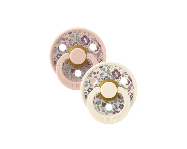 BIBS x LIBERTY - Set 2 suzete Colour Eloise Latex, tetina rotunda, 0 luni+-Ivory/Blush