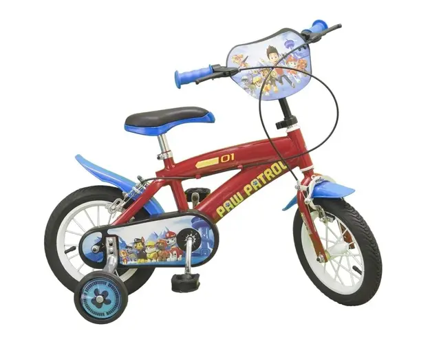 Toimsa - Bicicleta cu pedale , Paw Patrol, 12 , Cu roti ajutatoare, Multicolor