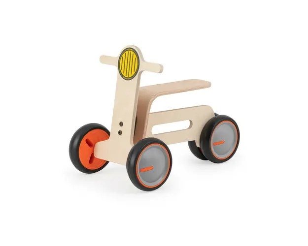 Bicicleta cu 3 roti pentru copii MamaToyz Tribike, din lemn natural, fara pedale