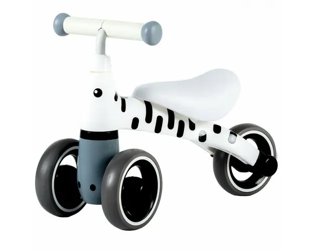 Bicicleta de echilibru, cu 3 roti, pentru interior / exterior, Ecotoys, Zebra, pentru copii, 12 - 36 luni, sarcina maxima 20 kg