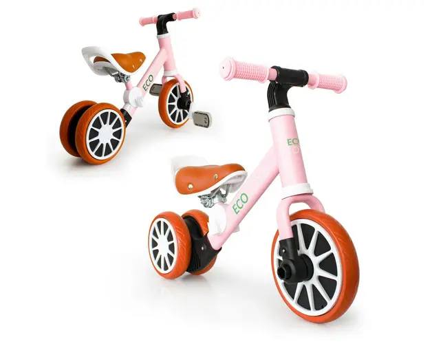 Bicicleta de echilibru Ecotoys, 2in1, pedale detasabile, inaltime sa reglabila, sarcina maxima 20 kg, Roz